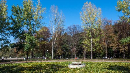 SOFIA, BULGARIA - OCTOBER 5, 2018: Landscape with Trees and gardens at Borisova gradina (Boris Garden) in city of Sofia, Bulgariaのeditorial素材