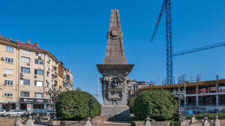 SOFIA, BULGARIA - OCTOBER 5, 2018: Autumn view of Vasil Levski Monument in city of Sofia, Bulgariaのeditorial素材