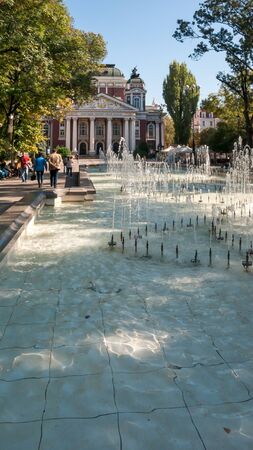 SOFIA, BULGARIA - OCTOBER 5, 2018: Building of National Theatre Ivan Vazov in Sofia, Bulgaria