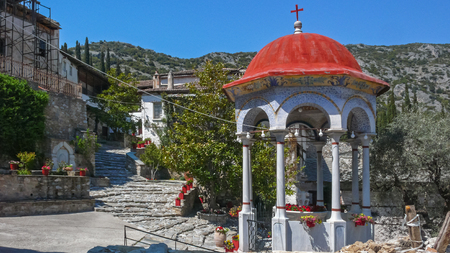 Ancient Monastery of Timiou Prodromou St. John the Baptist near town of Serres, Central Macedonia, Greeceの写真素材