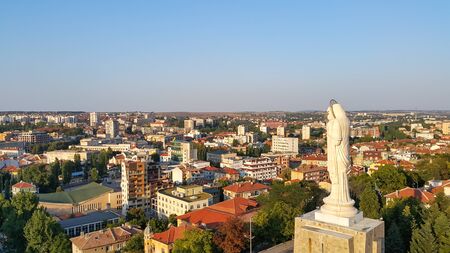 HASKOVO, BULGARIA - AUGUST 29, 2015: The biggest Monument of Virgin Mary in the world in City of Haskovo, Bulgariaのeditorial素材