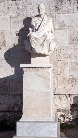 Ancient statue in Acropolis of Athens, Attica, Greeceの写真素材