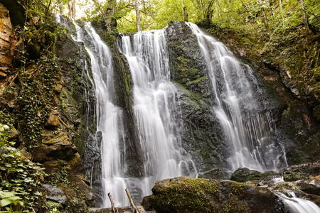 Landscape of Koleshino waterfalls cascade in Belasica Mountain, Novo Selo, Republic of North...