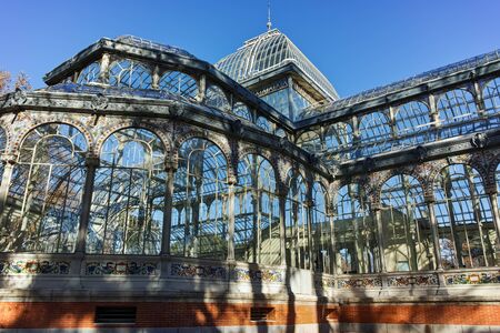 MADRID, SPAIN - JANUARY 22, 2018: Crystal Palace in The Retiro Park  in City of Madrid, Spainのeditorial素材