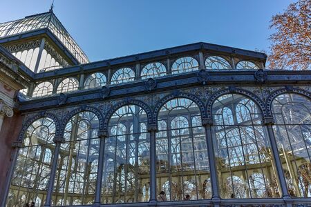 MADRID, SPAIN - JANUARY 22, 2018: Crystal Palace in The Retiro Park  in City of Madrid, Spainのeditorial素材