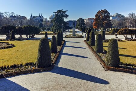 MADRID, SPAIN - JANUARY 22, 2018: Plaza Parterre in The Retiro Park in City of Madrid, Spain
