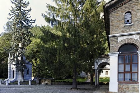 DRYANOVO MONASTERY, BULGARIA - JULY 6, 2018:  Nineteenth century Dryanovo Monastery St. Archangel...