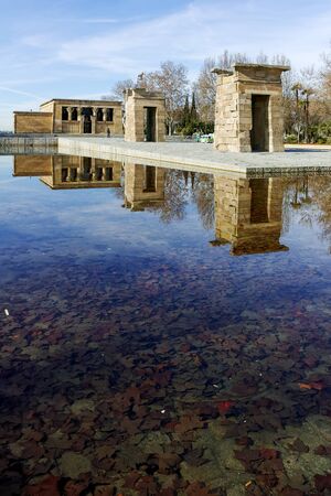 MADRID, SPAIN - JANUARY 23, 2018:  Amazing view of Temple of Debod in City of Madrid, Spain