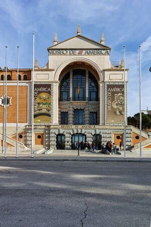 MADRID, SPAIN - JANUARY 23, 2018: Building of Museum of the Americas at Moncloa District in City of...