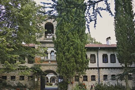MAGLIZH MONASTERY, BULGARIA - AUGUST 5, 2018: Panorama of Medieval Maglizh Monastery of Saint Nicholas, Stara Zagora region, Bulgariaのeditorial素材