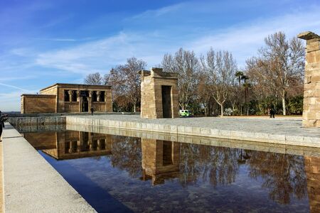 MADRID, SPAIN - JANUARY 23, 2018:  Amazing view of Temple of Debod in City of Madrid, Spain
