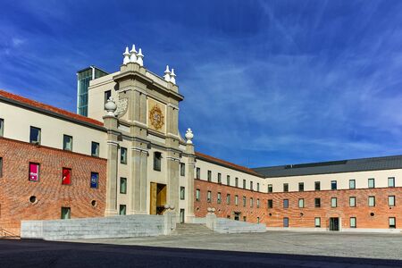 MADRID, SPAIN - JANUARY 23, 2018:  Building of Conde Duque Cultural Center in City of Madrid, Spain