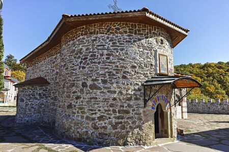 GIGINTSY MONASTERY, BULGARIA - OCTOBER 7, 2018:  Medieval Tsarnogorski (Gigintsy) monastery St. Kozma and Damyan, Pernik Region, Bulgariaのeditorial素材