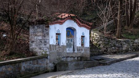 BACHKOVO MONASTERY, BULGARIA - FEBRUARY 4, 2019: Medieval Buildings in Bachkovo Monastery Dormition...