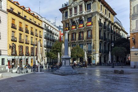 MADRID, SPAIN - JANUARY 23, 2018: Old Building at Ramales square (plaza Ramales) in City of Madrid, Spainのeditorial素材