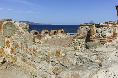 NESSEBAR, BULGARIA - AUGUST 12, 2018: Ruins of Ancient Church of the Holy Mother Eleusa in the town...