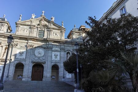 MADRID, SPAIN - JANUARY 24, 2018:  Amazing Morning view of Parish of Santa Barbara in City of...