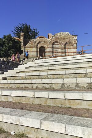 NESSEBAR, BULGARIA - AUGUST 12, 2018: Ruins of Ancient Church of St. John Aliturgetos in the town of...