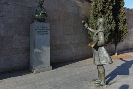 MADRID, SPAIN - JANUARY 24, 2018:  Statue in front of Las Ventas Bullring (Plaza de Toros de Las Ventas) situated at Plaza de torros in City of Madrid, Spainのeditorial素材