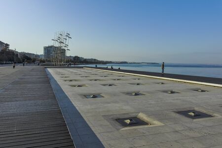 THESSALONIKI, GREECE - SEPTEMBER 22, 2019:  Panorama of embankment of city of Thessaloniki, Central Macedonia, Greeceのeditorial素材