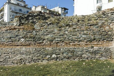 THESSALONIKI, GREECE - SEPTEMBER 22, 2019: Street and ancient ruins in city of Thessaloniki, Central Macedonia, Greeceのeditorial素材