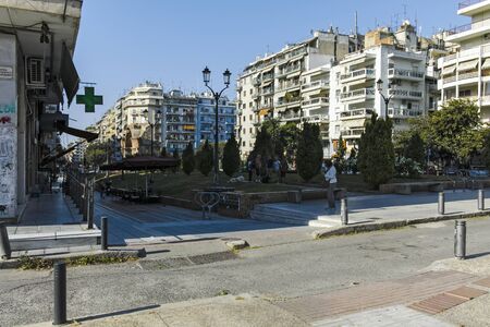 THESSALONIKI, GREECE - SEPTEMBER 22, 2019: Typical street in city of Thessaloniki, Central Macedonia, Greeceのeditorial素材