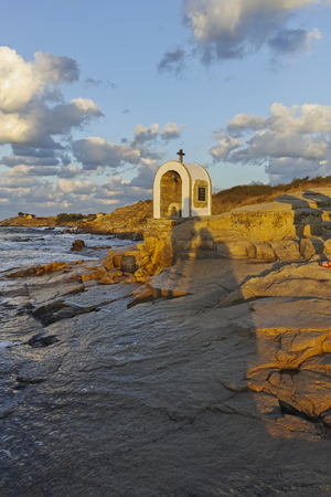 Sunset Landscape of the rocks at the coastline of Chernomorets, Burgas region, Bulgariaのeditorial素材
