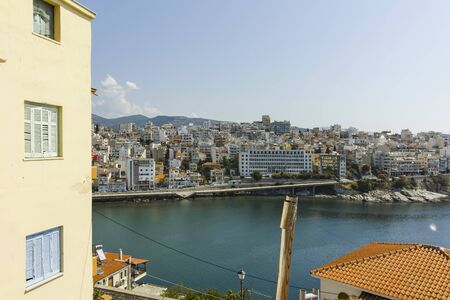 KAVALA, GREECE - JUNE 22, 2019: Panoramic view to city of Kavala, East Macedonia and Thrace, Greeceのeditorial素材