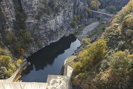 Amazing Autumn ladscape of Krichim Reservoir at Rhodopes Mountain, Plovdiv Region, Bulgariaの写真素材