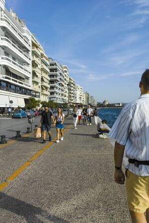 THESSALONIKI, GREECE - SEPTEMBER 22, 2019: Cityscape with embankment of city of Thessaloniki, Central Macedonia, Greeceのeditorial素材