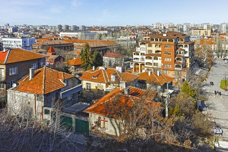 HASKOVO, BULGARIA - FEBRUARY 1, 2019: Amazing Panoramic view of City of Haskovo, Bulgariaのeditorial素材