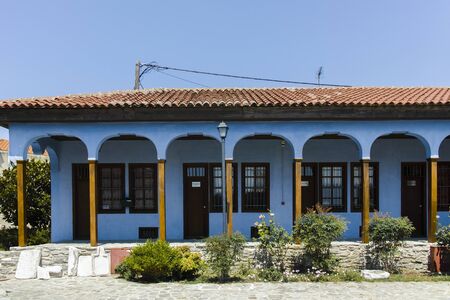 KAVALA, GREECE - JUNE 22, 2019:  Typical street and houses at old town of city of Kavala, East Macedonia and Thrace, Greeceのeditorial素材
