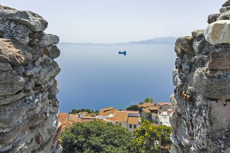 KAVALA, GREECE - JUNE 22, 2019: Fortress in city of Kavala, East Macedonia and Thrace, Greeceのeditorial素材