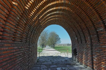 PLISKA, BULGARIA - APRIL 10, 2017: The remains of The capital city of the First Bulgarian Empire Fortress Pliska, Shumen Region, Bulgariaのeditorial素材
