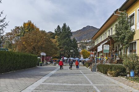 DEVIN, BULGARIA - OCTOBER 13, 2018: Panorama of center of Spa Resort of Devin, Smolyan Region, Bulgariaのeditorial素材