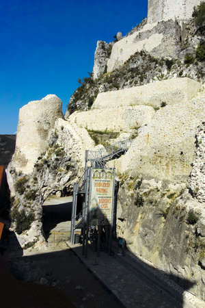 GOLUBAC, SERBIA - AUGUST 11, 2019: Golubac Fortress -  medieval fortified town on the south side of the Danube River, Serbiaのeditorial素材