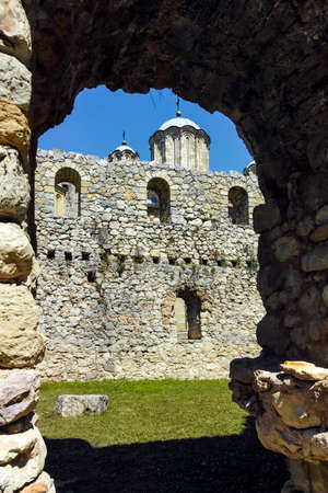 DESPOTOVAC, SERBIA - AUGUST 11, 2019: Medieval buildings at Manasija monastery, Sumadija and Western...
