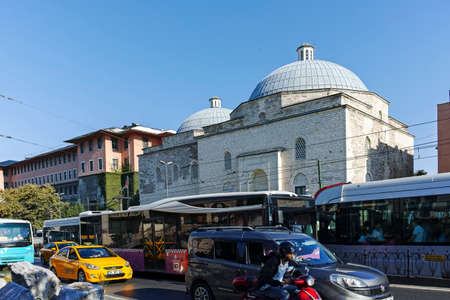ISTANBUL, TURKEY - JULY 26, 2019: Typical Building and street in Laleli district in city of...