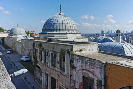 ISTANBUL, TURKEY - JULY 26, 2019: Amazing cityscape from  Suleymaniye Mosque in city of Istanbul, Turkeyのeditorial素材