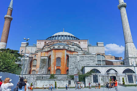 ISTANBUL, TURKEY - JULY 26, 2019: Hagia Sophia Museum in city of Istanbul, Turkeyのeditorial素材