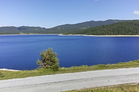 Panorama of Belmeken Reservoir, Rila mountain, Bulgariaの写真素材