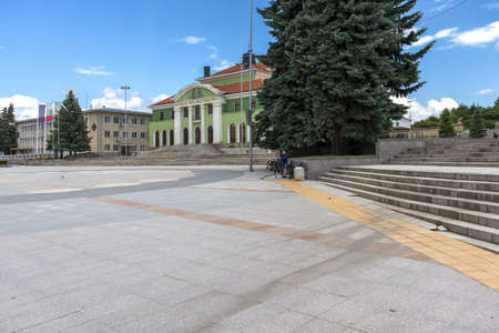 PANAGYURISHTE, BULGARIA - MAY 30, 2020: Panorama of Central square of Historical town of Panagyurishte, Pazardzhik Region, Bulgariaのeditorial素材