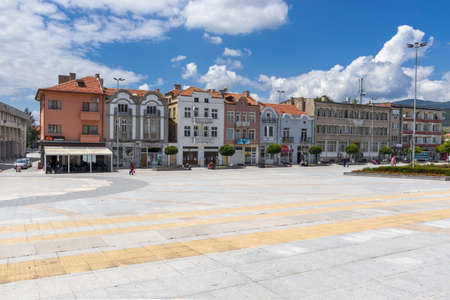 PANAGYURISHTE, BULGARIA - MAY 30, 2020: Panorama of Central square of Historical town of Panagyurishte, Pazardzhik Region, Bulgariaのeditorial素材