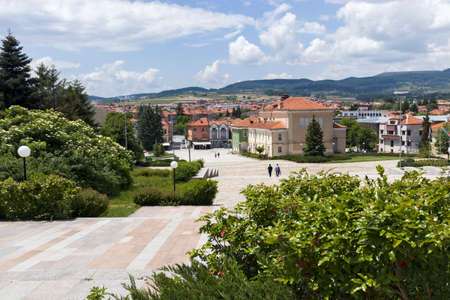 PANAGYURISHTE, BULGARIA - MAY 30, 2020: Panoramic view of Historical town of Panagyurishte, Pazardzhik Region, Bulgariaのeditorial素材