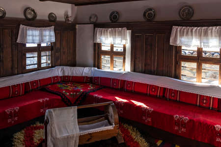 KOPRIVSHTITSA, BULGARIA - JANUARY 25, 2020: Museum-House Dimcho Debelianovin historical town of Koprivshtitsa, Sofia Region, Bulgariaのeditorial素材