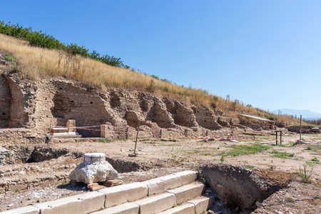 Ruins of ancient Macedonia polis Heraclea Sintica, located near town of Petrich, Blagoevgrad Region,...