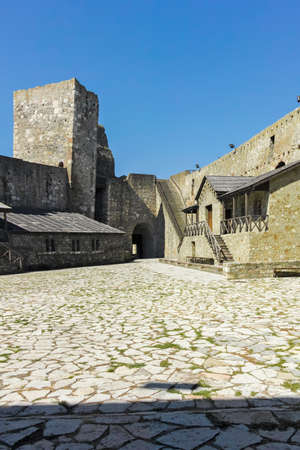 SMEDEREVO, SERBIA - AUGUST 12, 2019: Medieval Smederevo Fortress at the coast of the Danube River in town of Smederevo, Serbiaのeditorial素材