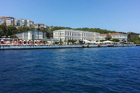 ISTANBUL, TURKEY - JULY 26, 2019: Panorama from Bosporus to city of Istanbul, Turkeyのeditorial素材