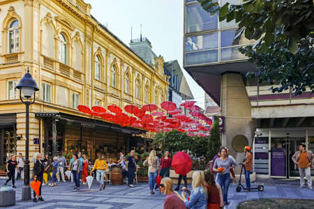 BELGRADE, SERBIA - AUGUST 12, 2019: Knez Mihailova Street
 (Prince Michael Street) in the center of...