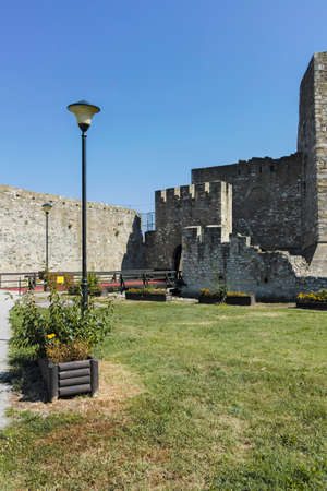 Ruins of Smederevo Fortress at the coast of the Danube River - in town of Smederevo, Serbiaのeditorial素材